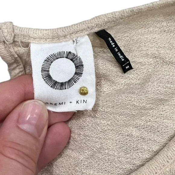 Akemi + Kin Beige Embroidered Boho Top M - Picture 5 of 5